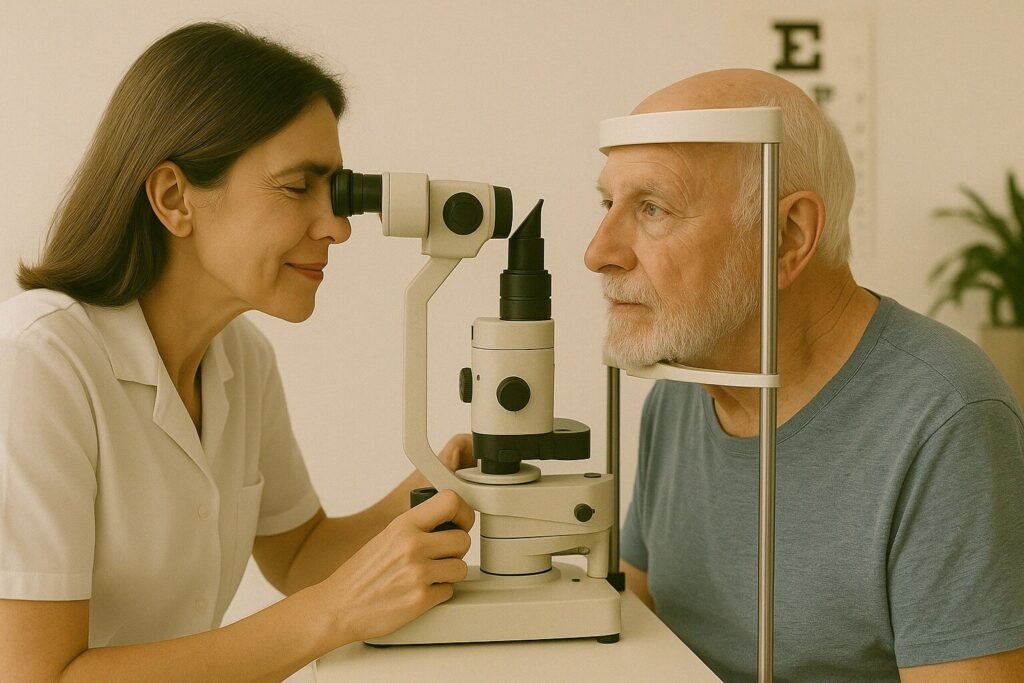 dépistage visuel en ehpad pour un homme agée